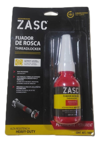 Fijador De Rosca Líquido 10 Ml Zasc 