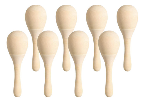 8 Maracas De Madera, Maracas Pintadas A Mano Con Sonido S