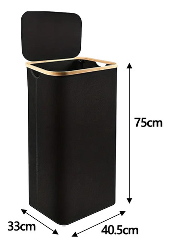Cesta Elegante Para Almacenamiento De Ropa Sucia Con Negro