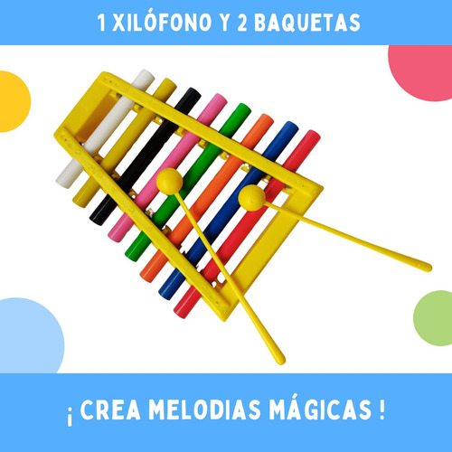 Xilófono Infantil Plástico Didáctico 8 Notas Juguete Niños