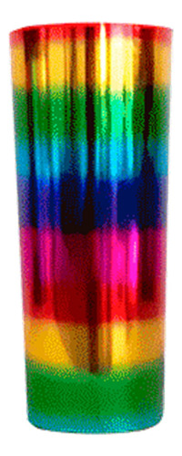 10 Vasos Trago Largo De 350 Cc Metalizado Arco Iris