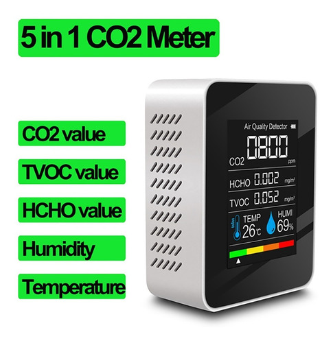 Imagem 4 de 8 de Monitor De Qualidade Do Ar Co2 Temperatura Umidade Hcho Tvoc