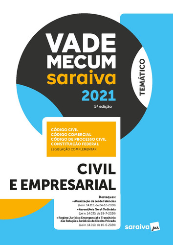 Vade Mecum Civil e Empresarial - 5 ª Edição 2021, de Saraiva Educação. Editorial Saraiva Jur, capa dura em português, 2021