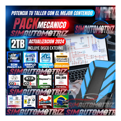 Pack Mecanico Automotriz Alldata Disco Anti Golpes 2000gb