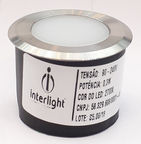 Imagem 3 de 7 de Balizador Coin Led Interlight 3971-s 0,3w 2700k Inox Bivolt