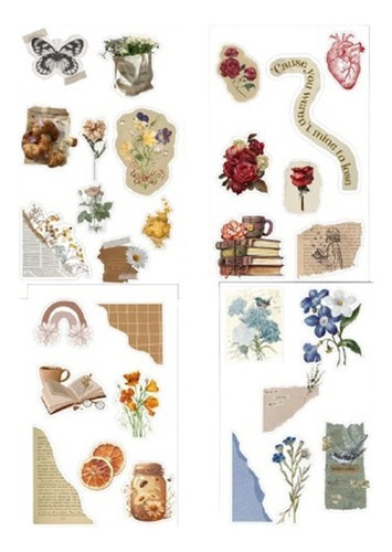 Kit Cartela Adesivos Para Scrapbook Caderno Planner Agenda