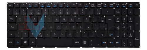 Teclado Para Acer Predator Ph317-51-787b Br Com Ç Cor Preto Idioma Português Brasil