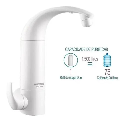 Purificador De Agua Acqua Due de Parede Lorenzetti Cor Branco