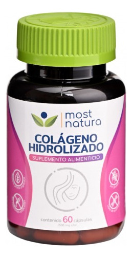 Colágeno hidrolisado mais Natura com vitamina C 60 cápsulas de sabor insípido
