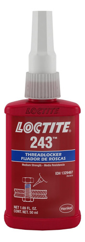 Pegamento líquido Loctite 243, 50 g, Loctite 1344482, adhesivo para fijar roscas, 50 g, azul