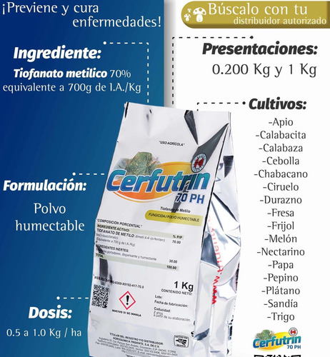 2 Cerfutrin200gr Tiofanato Metilo Sistemico Cenicilla Antrac