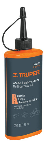 Aceite Multiusos Truper 90 Ml - 3 Pzas - A-31-90 .