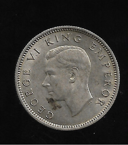 Nueva Zelanda 6 Pence 1943  Plata S/c-