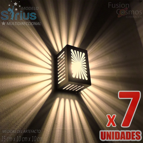 Artefacto Iluminación Pared Alumbra Luminaria P/ Led Pack X7