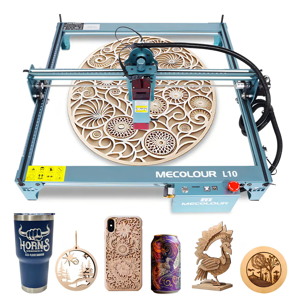 Impresora láser CNC Mecolour L10 10W corte grabado materiales diversos 40x40cm