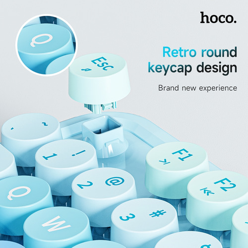 Teclado Membran Hoco K9, Motif Beruang Love, Design Retro Teclado Milk Tea Idioma Milk Tea