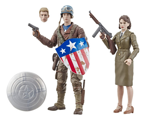 Capitán América Y Peggy Carter Figuras De Acción Métricas