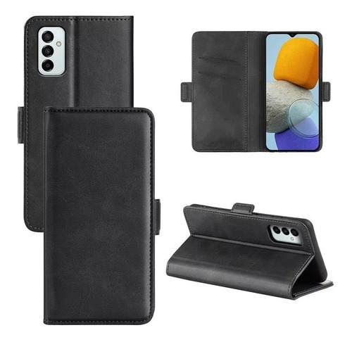 Funda tipo cartera para Samsung M23, color: negro liso