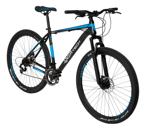 Bicicleta Mtb Overtech R29 Acero 21v Freno A Disco Pp Color Negro/Azul/Blanco Tamaño del cuadro L
