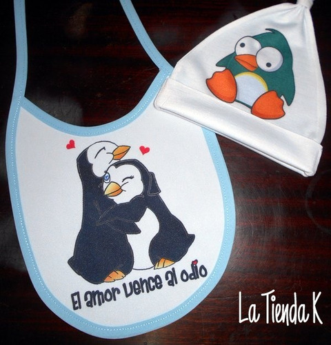 Imagen 7 de 10 de Combo Babero Y Gorritos Kirchneristas Peronistas Pingüinos