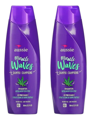 Aussie Miracle Waves Champú Sin Parabenos De Cáñamo