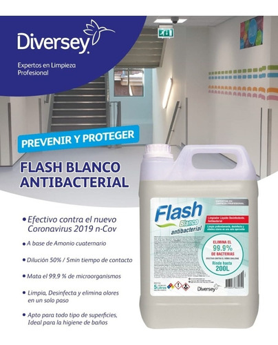 Desinfectante Flash Amonio Cuaternario Bactericida Virucida