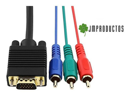 Cable Vga A Video Componente 3 Rca (rojo-verde-azul) Led Lcd