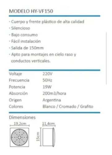 Extractor De Aire Hydra Hy-vf 250mm Silencioso - Oferta!