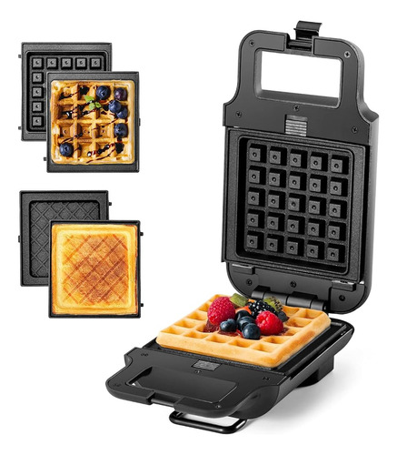 ~? Mini Waffle Maker, Waffle Iron Antiadherente 2-en-1 Waffl