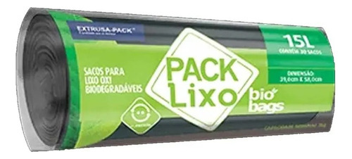 Saco Para Lixo Preto 15l Pack Lixo Bio Bags 60 Unidades