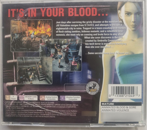 Resident Evil 3 Nemesis Original Playstation 1 (Usado)