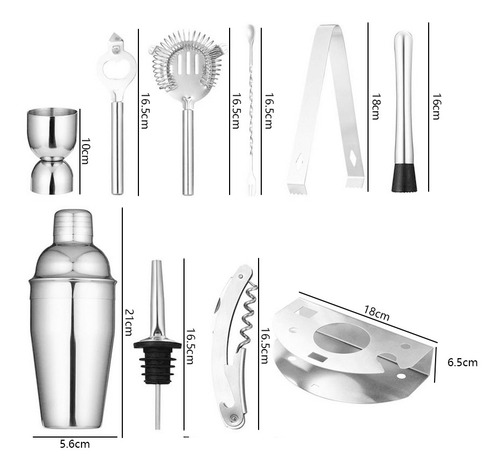 Kit De Utensilios De Bar Cóctel 12 Piezas