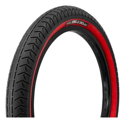 2 Pzs Llanta Bmx 20 X 2.30 Negra Línea Roja Con Camaras