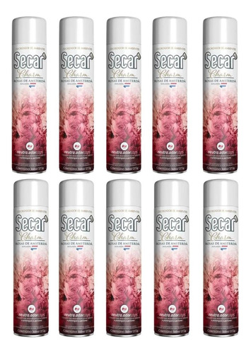 10 Unid. Odorizador De Ambientes Secar Charm 360ml Rosas