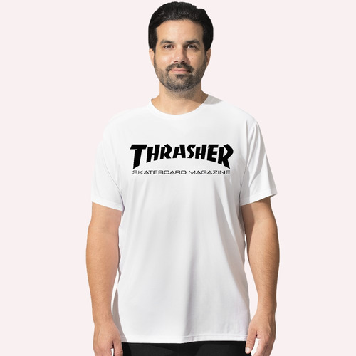 Remera Unisex Moda Thrasher Blanca - Logo Negro Mrr05
