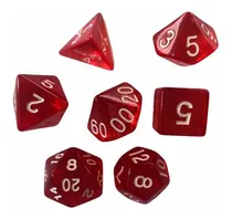 Comprar Set Dados Juegos Rol 7 Dados Rojo Transparente