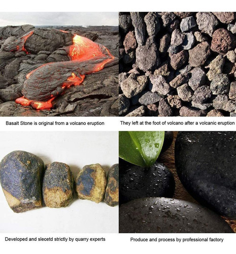 Juego Piedras Masaje Grandes Piedras Basalto Rocas Calientes