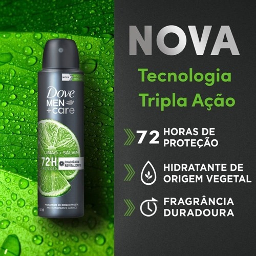 Atacado C/15 Desodorante Dove Men+care Limão E Salvia 150ml