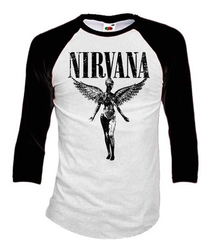 Nirvana Playeras Manga 3/4 Para Hombre Y Mujer