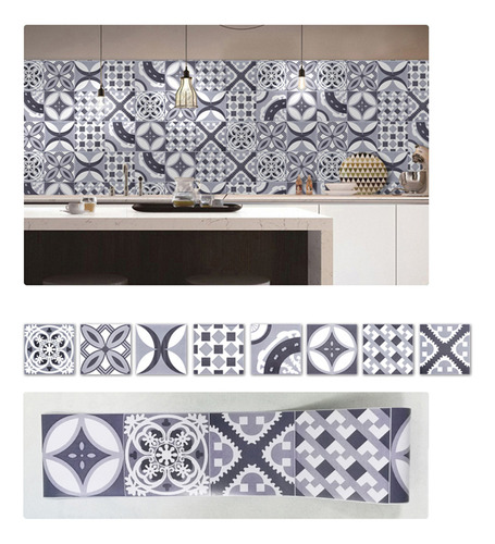 Pegatinas De Azulejos Retro: Pvc, Extraíbles Para Decoración