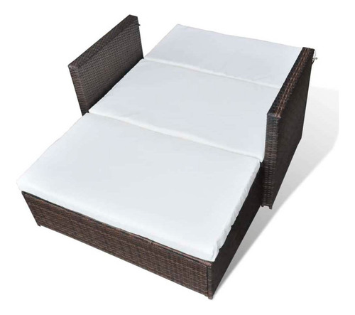 Sofá De Jardín Poly Rattan Marrón