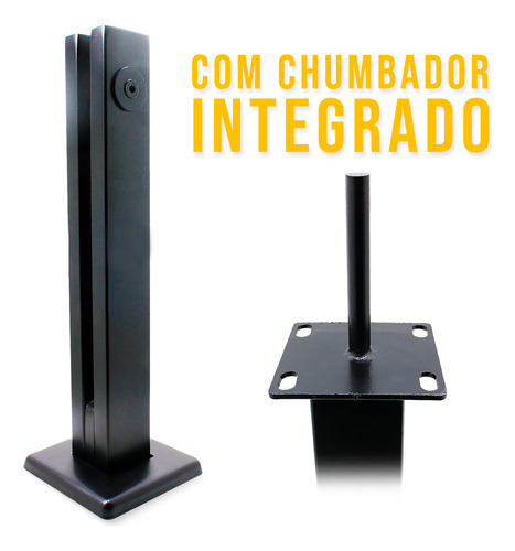 Kit 13 Coluna Torre Inox 30cm Guarda Corpo C/chumbador