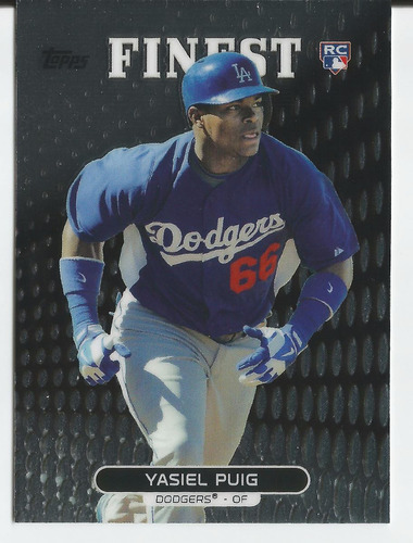 2013 Topps Finest Rookie #91 Yasiel Puig Of Dodgers