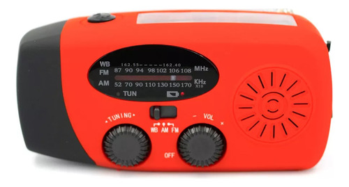 Manivela Portátil De Mão 2000mah Fm Am Wb Noaa Radio Solar R