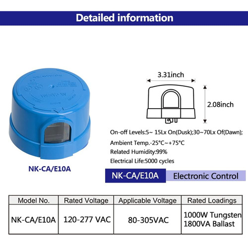Sensor De Fotocélula Yxq, Nk-ca/e10a, Interruptor De Fotocél
