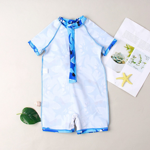 A Traje De Baño Una Pieza Para Niño Patrón Tiburón