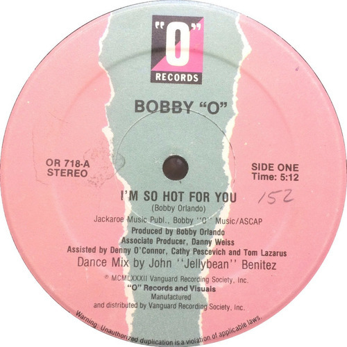 Vinilo Bobby O I'm So Hot For You Maxi Usa 1982