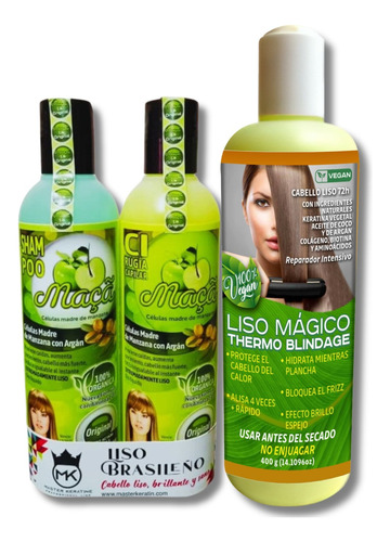 Combo 3 Pasos Cirugia Celulas Madres De Manzana Con Argan 