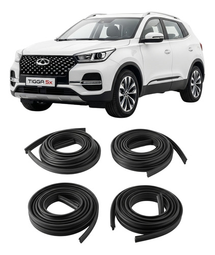 Kit 4 Portas Borracha Tiggo 5x Chery Vedação Qualidade