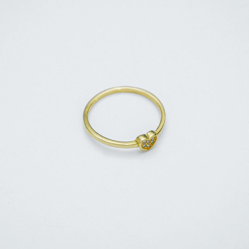 Anillo Corazon Circonias Oro Laminado 18k